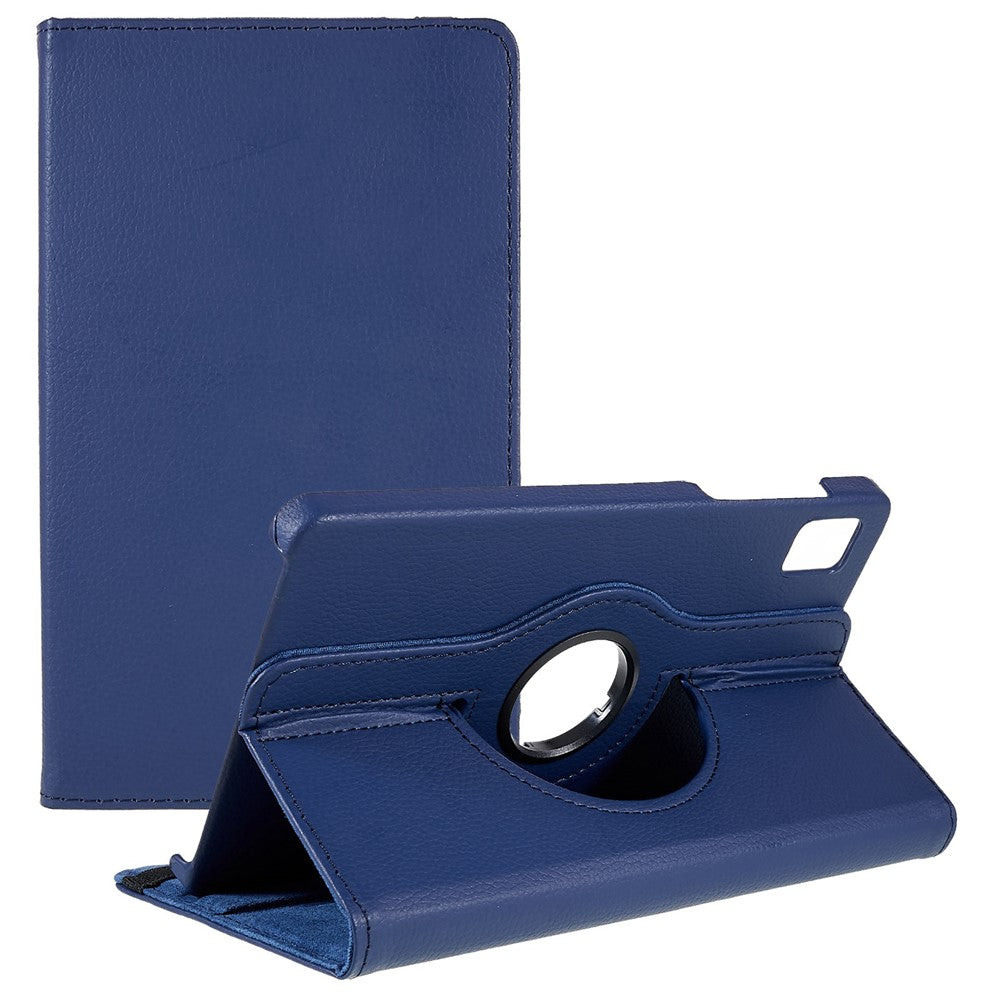 For Realme Pad Mini Wear-resistant Solid Color Leather Tablet Case 360-degree Rotating Protective Cover with Stand Support Horizontal/Vertical View