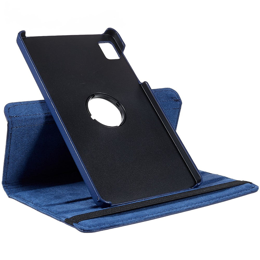 For Realme Pad Mini Wear-resistant Solid Color Leather Tablet Case 360-degree Rotating Protective Cover with Stand Support Horizontal/Vertical View