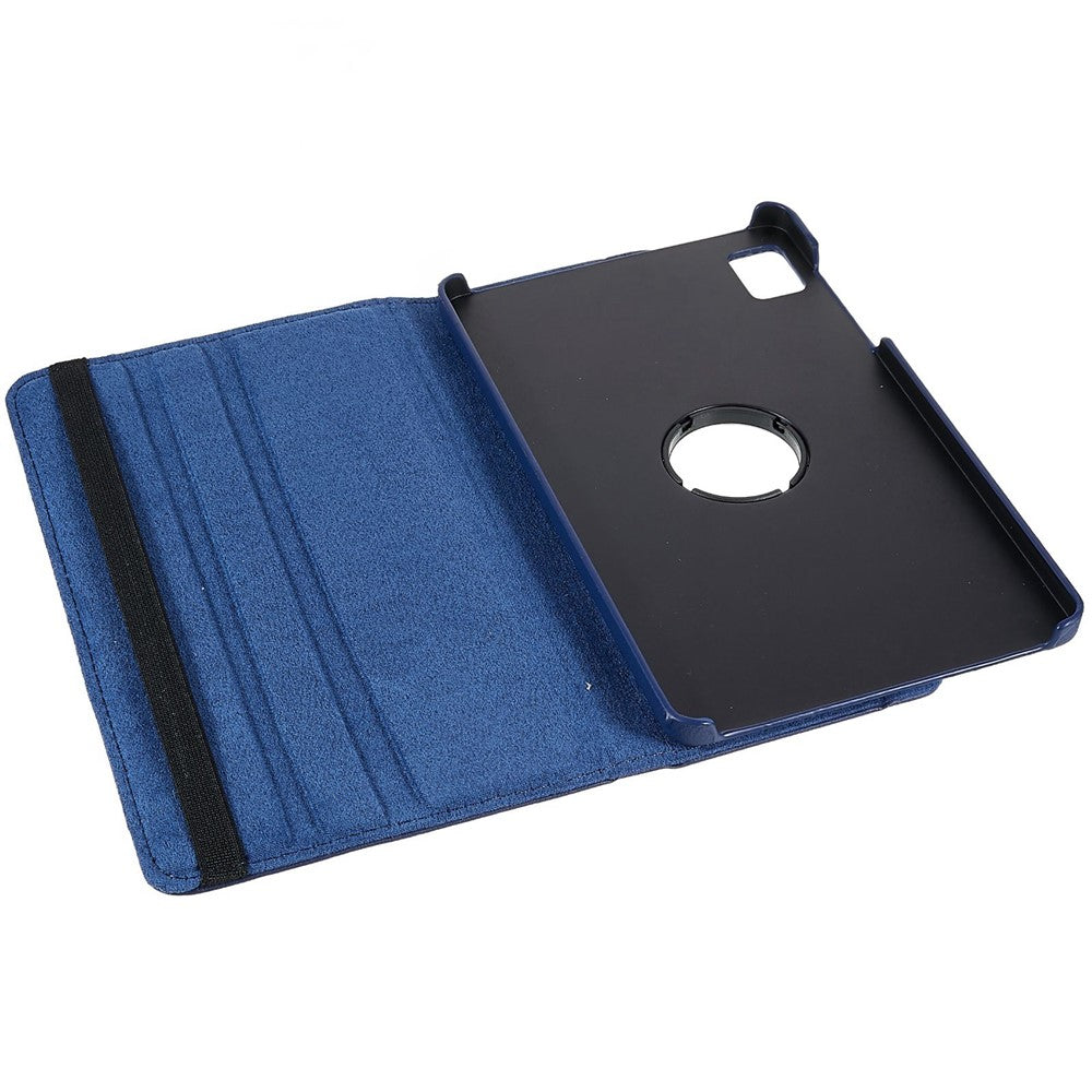 For Realme Pad Mini Wear-resistant Solid Color Leather Tablet Case 360-degree Rotating Protective Cover with Stand Support Horizontal/Vertical View