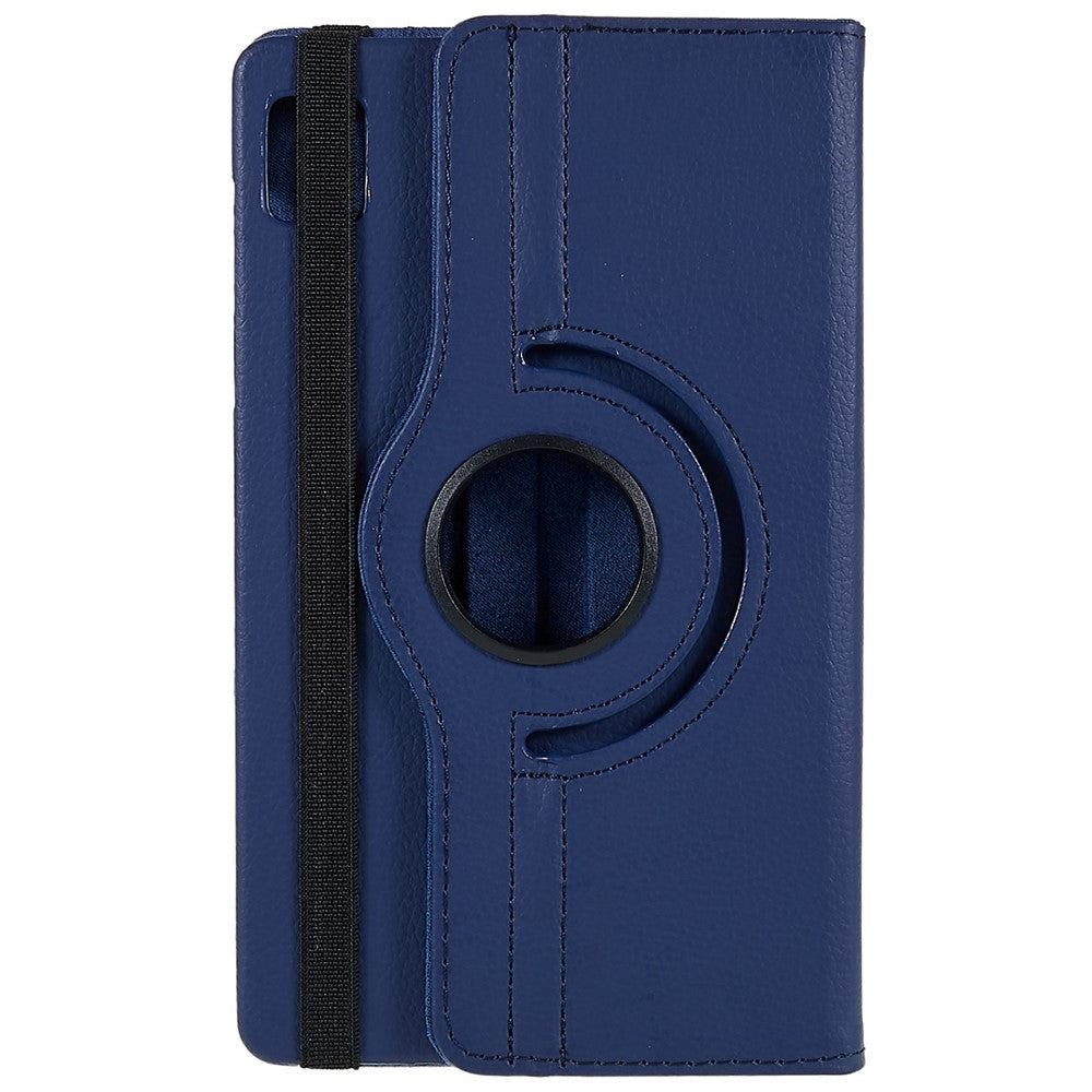 For Realme Pad Mini Wear-resistant Solid Color Leather Tablet Case 360-degree Rotating Protective Cover with Stand Support Horizontal/Vertical View