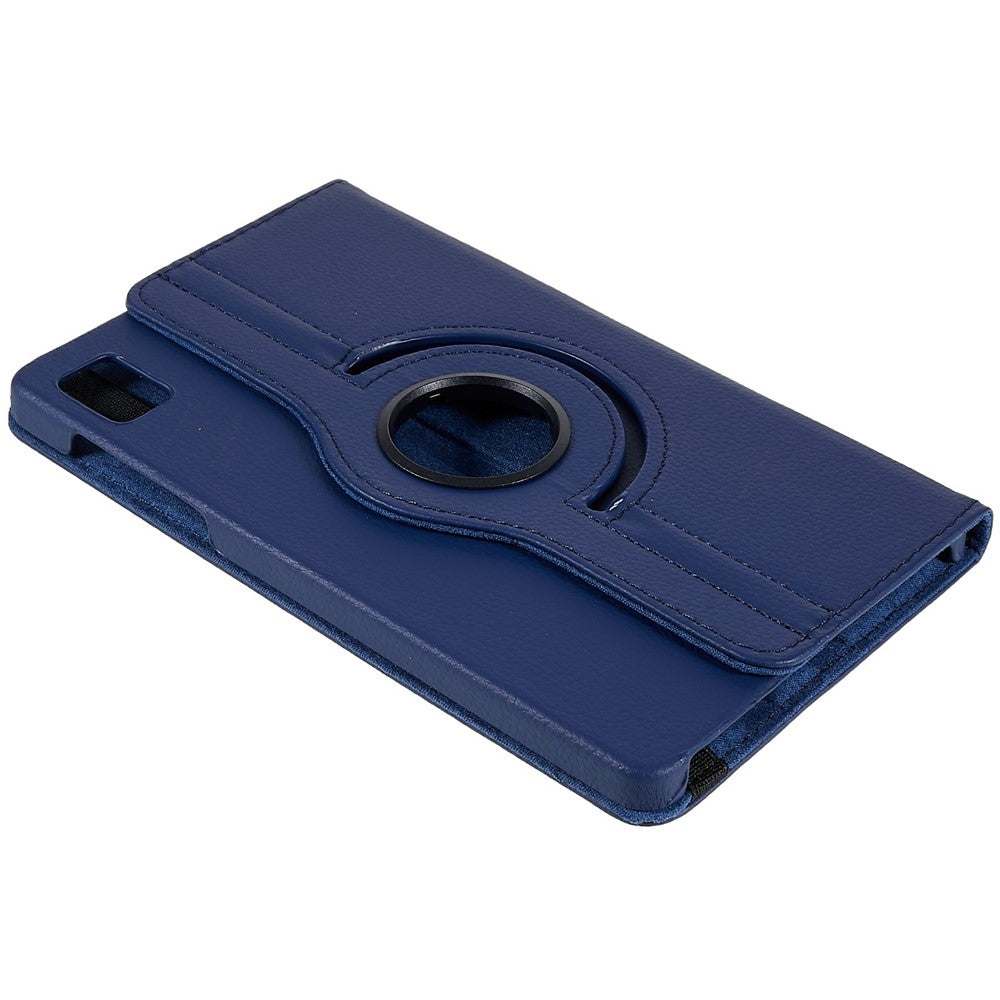 For Realme Pad Mini Wear-resistant Solid Color Leather Tablet Case 360-degree Rotating Protective Cover with Stand Support Horizontal/Vertical View