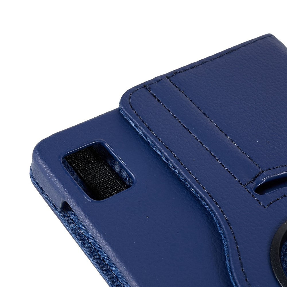 For Realme Pad Mini Wear-resistant Solid Color Leather Tablet Case 360-degree Rotating Protective Cover with Stand Support Horizontal/Vertical View