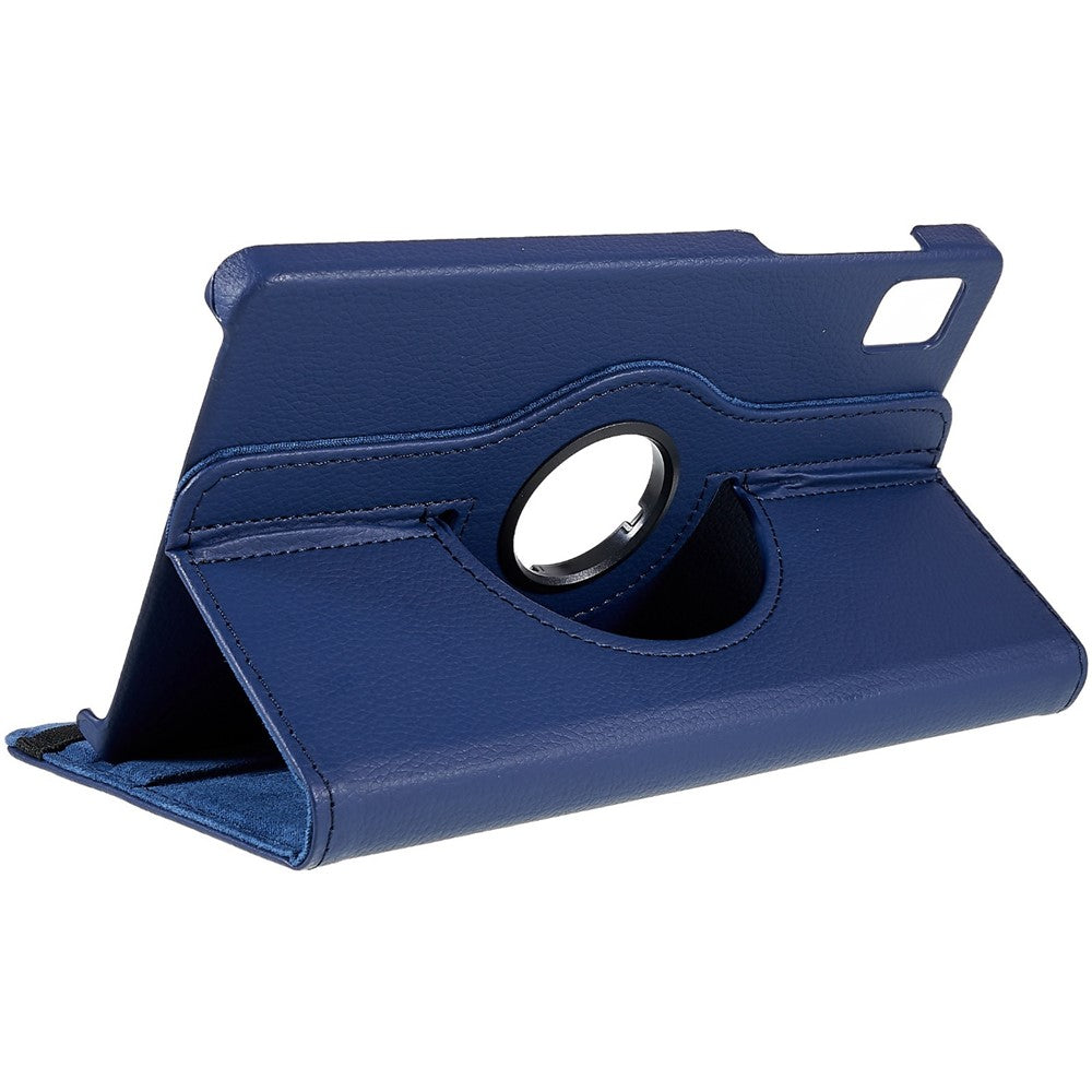 For Realme Pad Mini Wear-resistant Solid Color Leather Tablet Case 360-degree Rotating Protective Cover with Stand Support Horizontal/Vertical View