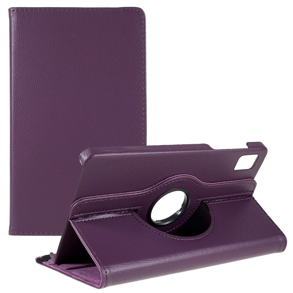 For Realme Pad Mini Wear-resistant Solid Color Leather Tablet Case 360-degree Rotating Protective Cover with Stand Support Horizontal/Vertical View