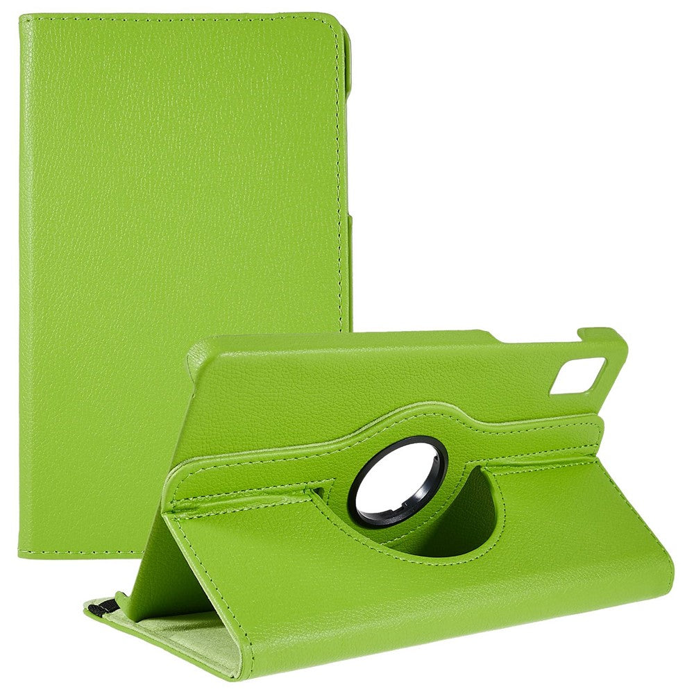 For Realme Pad Mini Wear-resistant Solid Color Leather Tablet Case 360-degree Rotating Protective Cover with Stand Support Horizontal/Vertical View