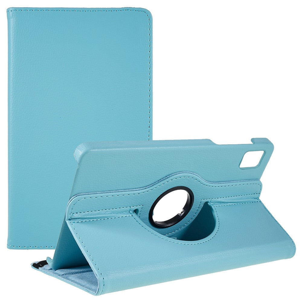For Realme Pad Mini Wear-resistant Solid Color Leather Tablet Case 360-degree Rotating Protective Cover with Stand Support Horizontal/Vertical View