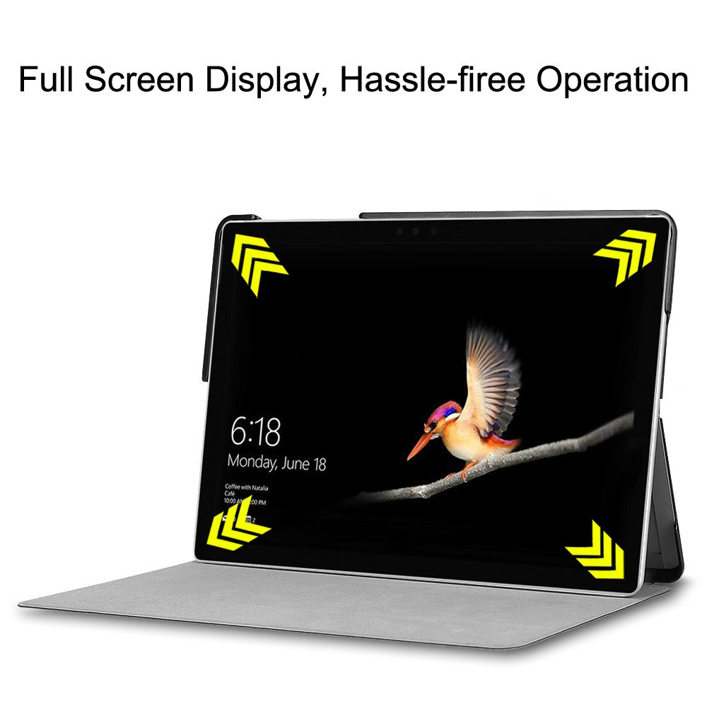 For Microsoft Surface Go / Go 2 / Go 3 / Go 4 Tri-fold Stand PU Leather + PC Tablet Case Cover with Pen Slot