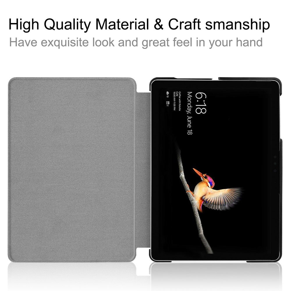 For Microsoft Surface Go / Go 2 / Go 3 / Go 4 Tri-fold Stand PU Leather + PC Tablet Case Cover with Pen Slot