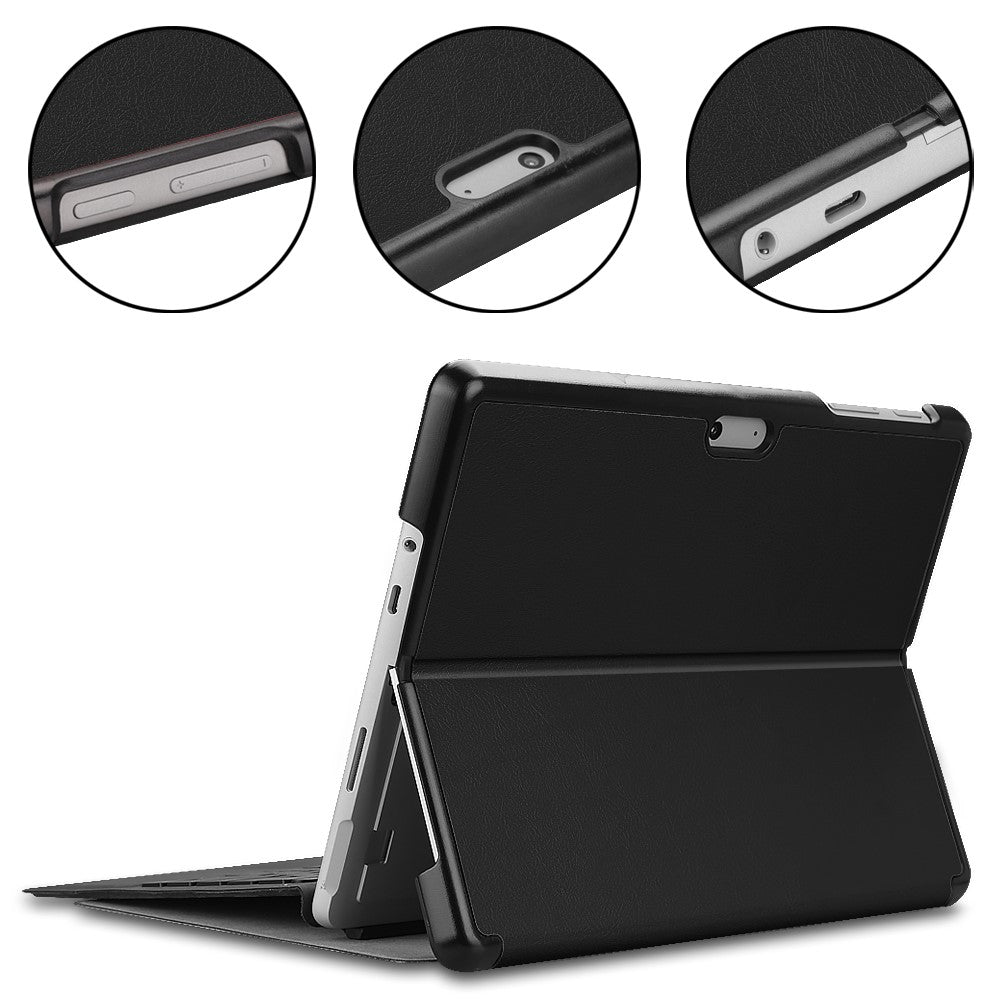 For Microsoft Surface Go / Go 2 / Go 3 / Go 4 Tri-fold Stand PU Leather + PC Tablet Case Cover with Pen Slot