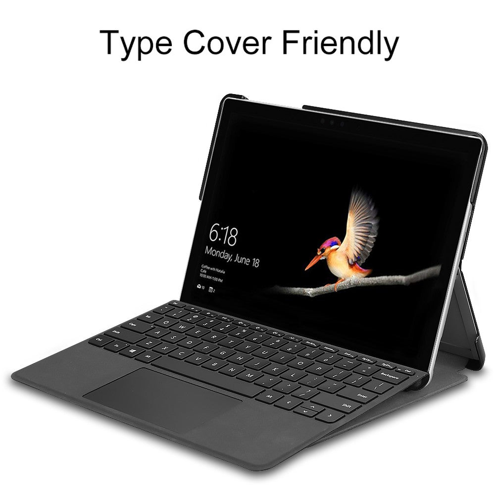 For Microsoft Surface Go / Go 2 / Go 3 / Go 4 Tri-fold Stand PU Leather + PC Tablet Case Cover with Pen Slot