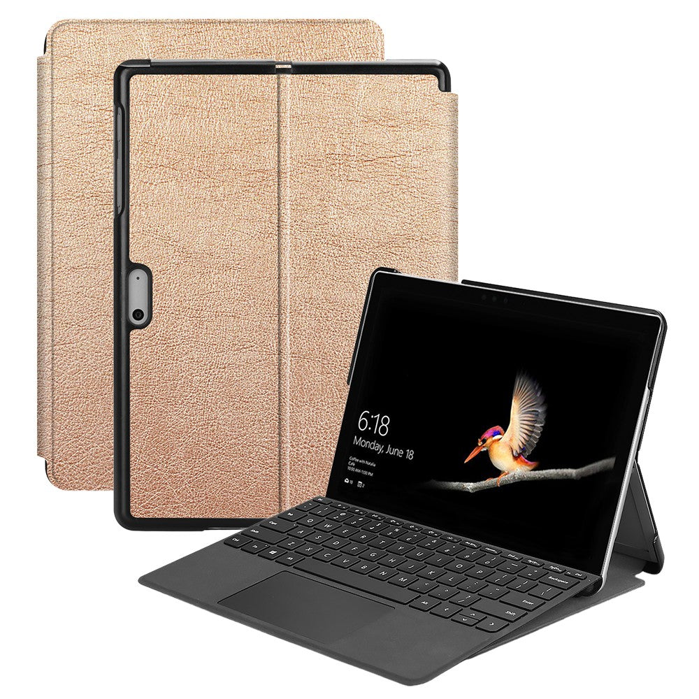 For Microsoft Surface Go / Go 2 / Go 3 / Go 4 Tri-fold Stand PU Leather + PC Tablet Case Cover with Pen Slot