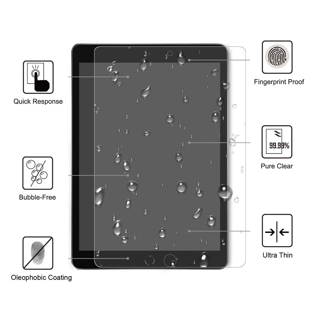 Screen Protector for iPad 10.2 (2021) / (2020) / (2019) Anti-Scratch Dust-Proof 2.5D Arc Edge Tempered Glass Film