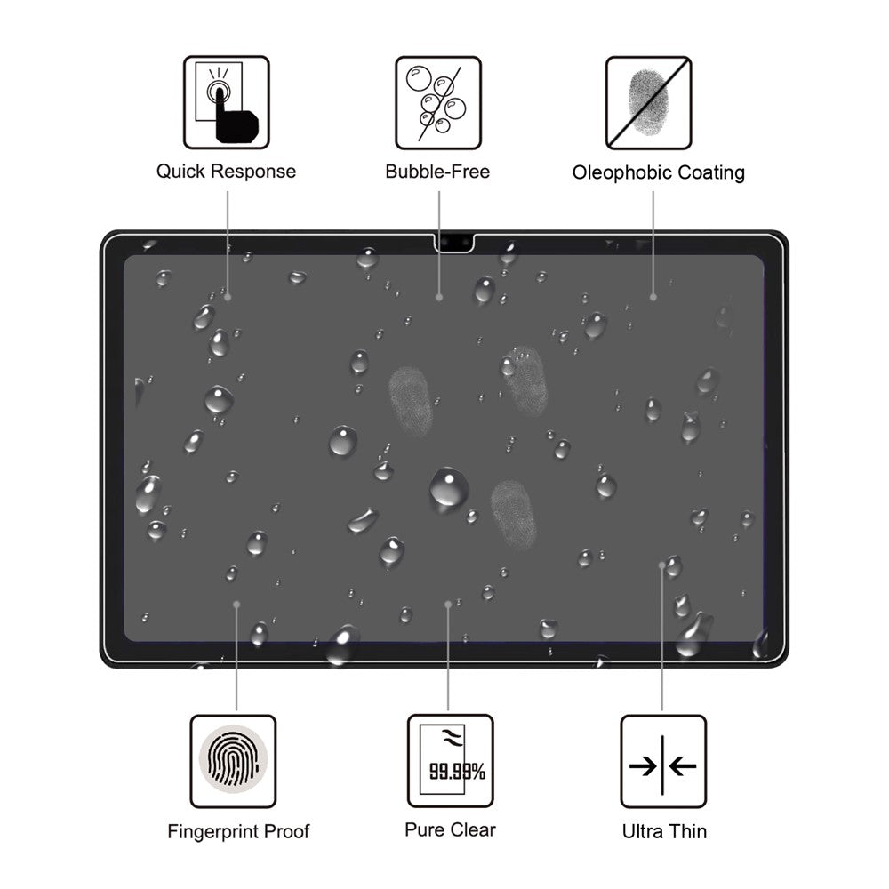 Anti-fingerprint Dust-proof Full Coverage Tempered Glass Screen Protector Film [Straight Edge] for Samsung Galaxy Tab A7 10.4 (2020) / (2022) T500