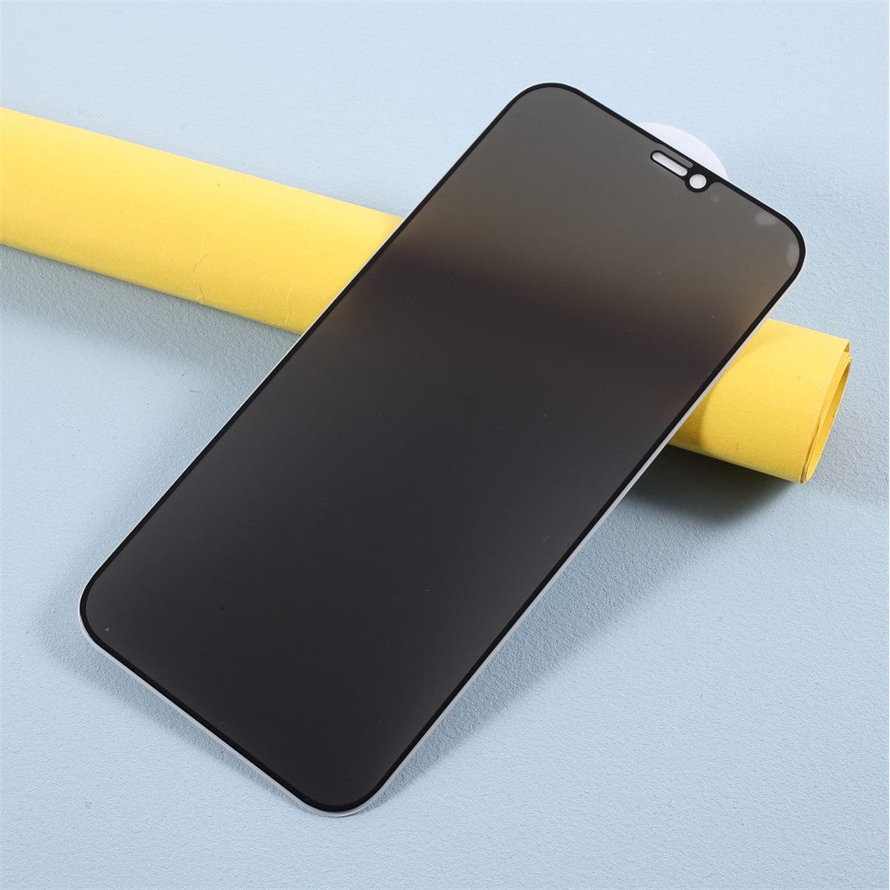 Anti-peep Full Covering Silk Print Tempered Glass Screen Protector (Side Glue) for iPhone 12 / 12 Pro