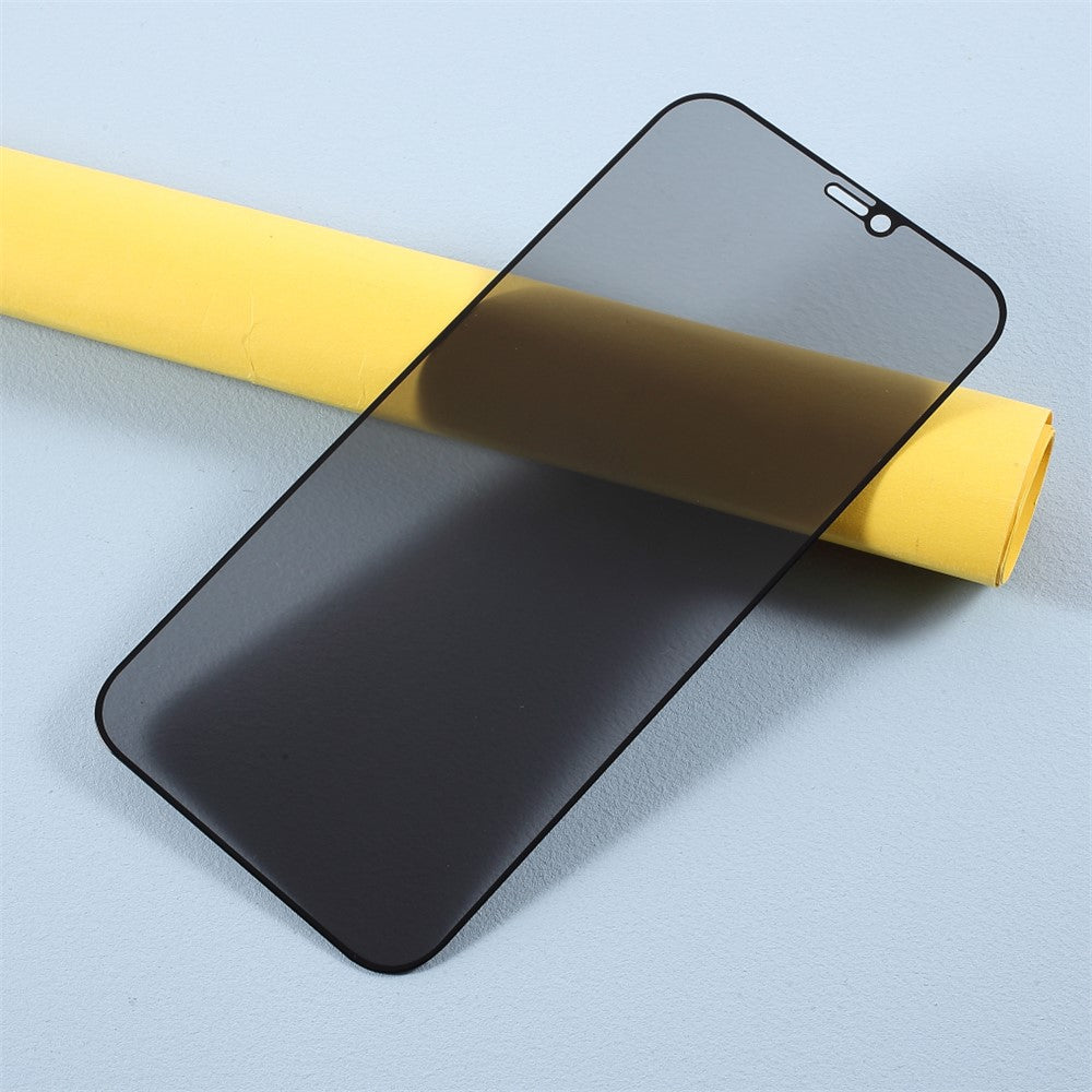 Full Screen Silk Printing Anti-spy Tempered Glass Protector Film (Side Glue) for iPhone 12 Pro Max