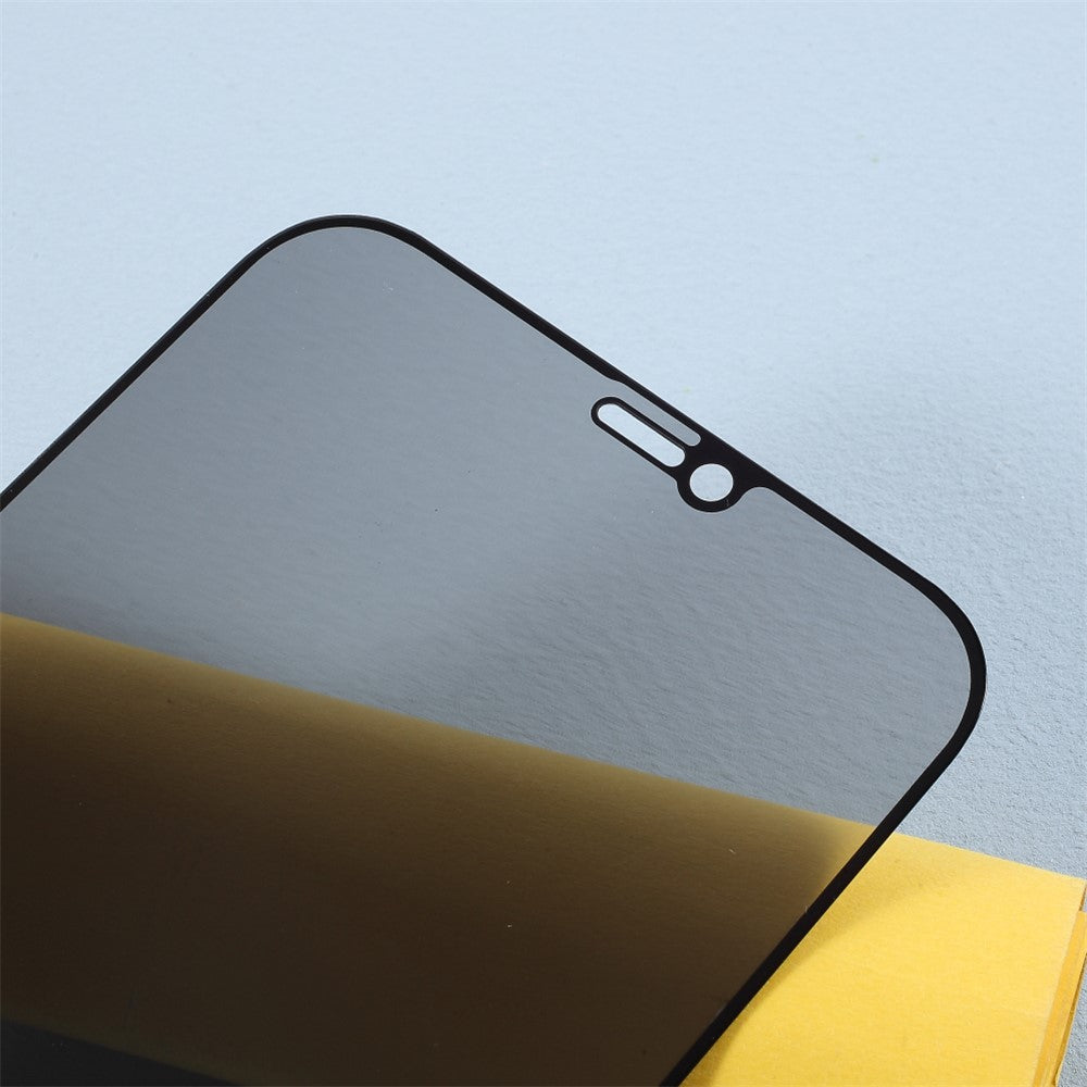 Full Screen Silk Printing Anti-spy Tempered Glass Protector Film (Side Glue) for iPhone 12 Pro Max