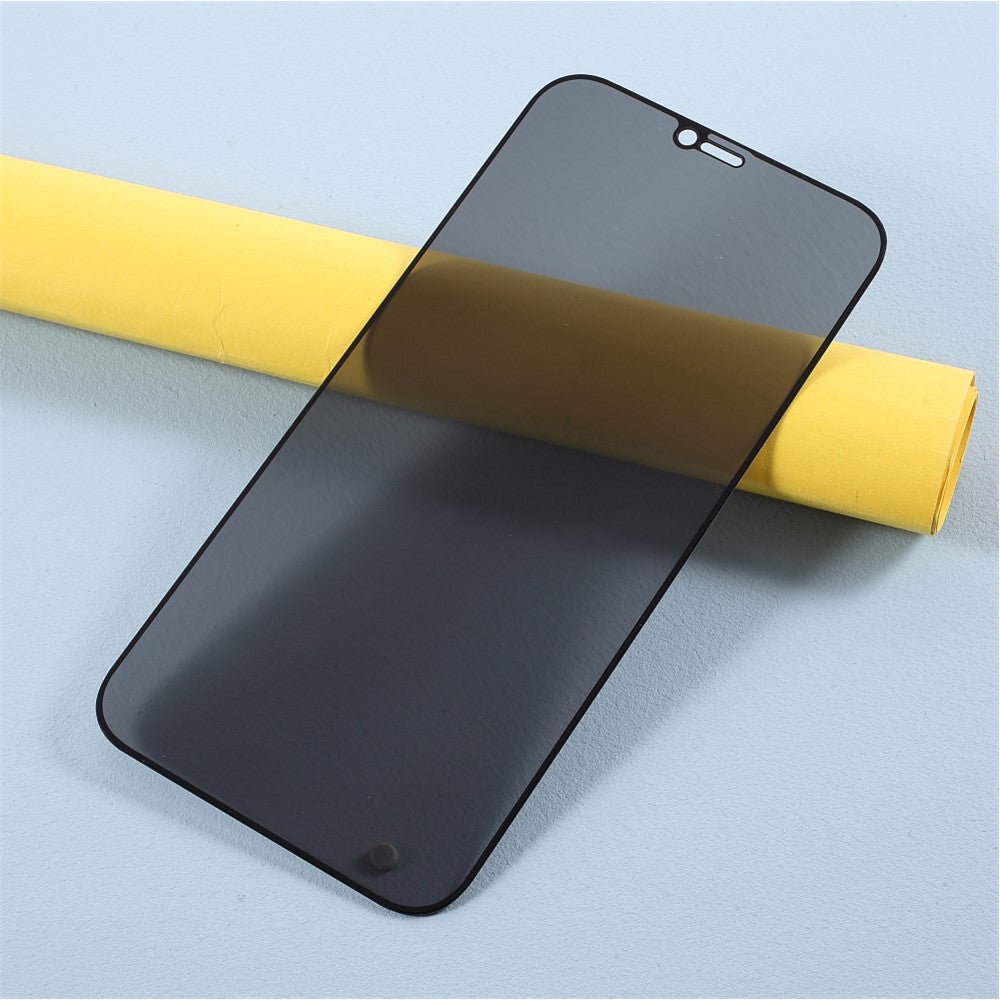 Full Screen Silk Printing Anti-spy Tempered Glass Protector Film (Side Glue) for iPhone 12 Pro Max