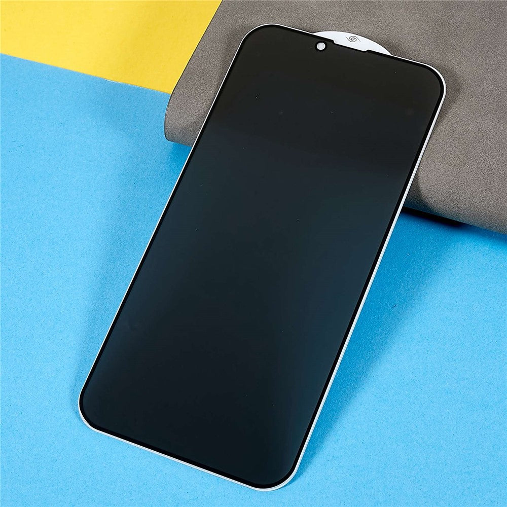 For iPhone 14 6.1 inch Wear-resistant Full Screen Coverage Anti-spy Silk Printing Tempered Glass Screen Guard Film (Side Glue)