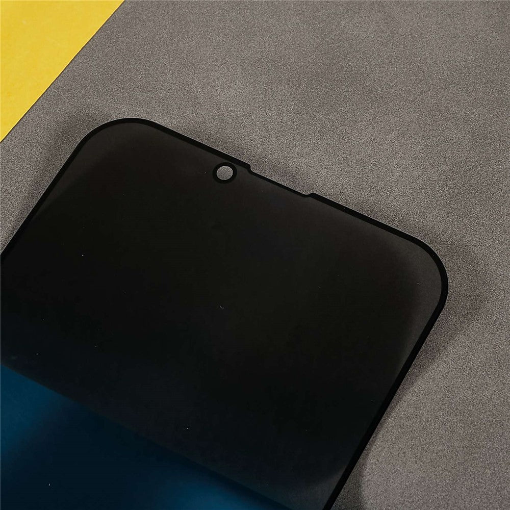 For iPhone 14 6.1 inch Wear-resistant Full Screen Coverage Anti-spy Silk Printing Tempered Glass Screen Guard Film (Side Glue)