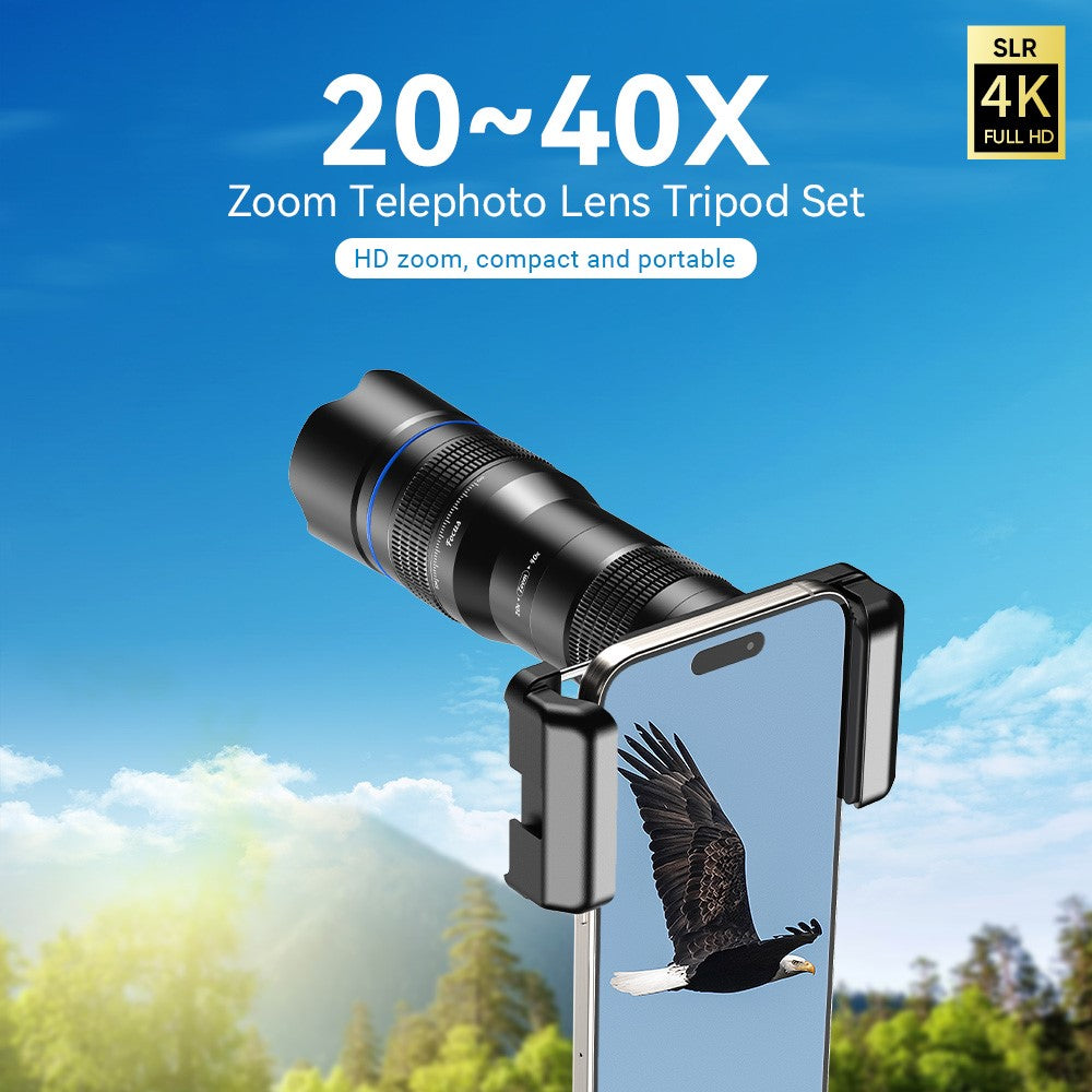 APEXEL HD Metal 20-40x Zoom Telescope Telephoto Lens Monocular Phone Camera Lens for iPhone Samsung Huawei