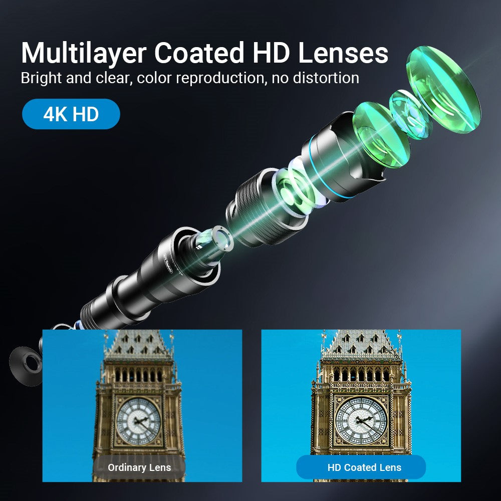 APEXEL HD Metal 20-40x Zoom Telescope Telephoto Lens Monocular Phone Camera Lens for iPhone Samsung Huawei