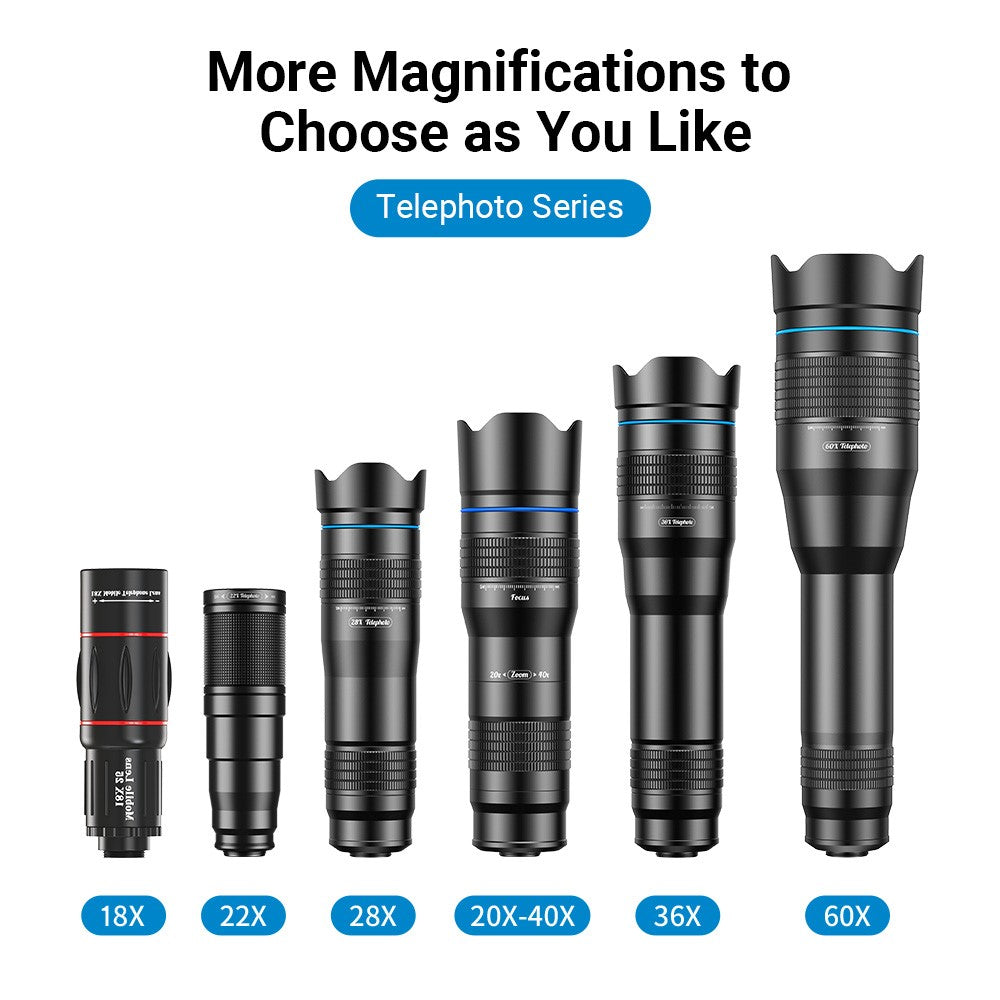 APEXEL HD Metal 20-40x Zoom Telescope Telephoto Lens Monocular Phone Camera Lens for iPhone Samsung Huawei
