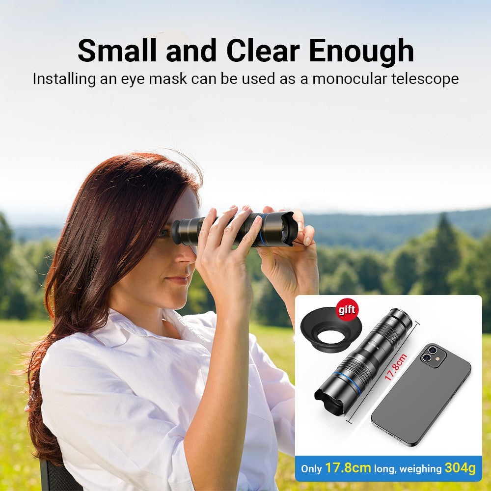APEXEL HD Metal 20-40x Zoom Telescope Telephoto Lens Monocular Phone Camera Lens for iPhone Samsung Huawei