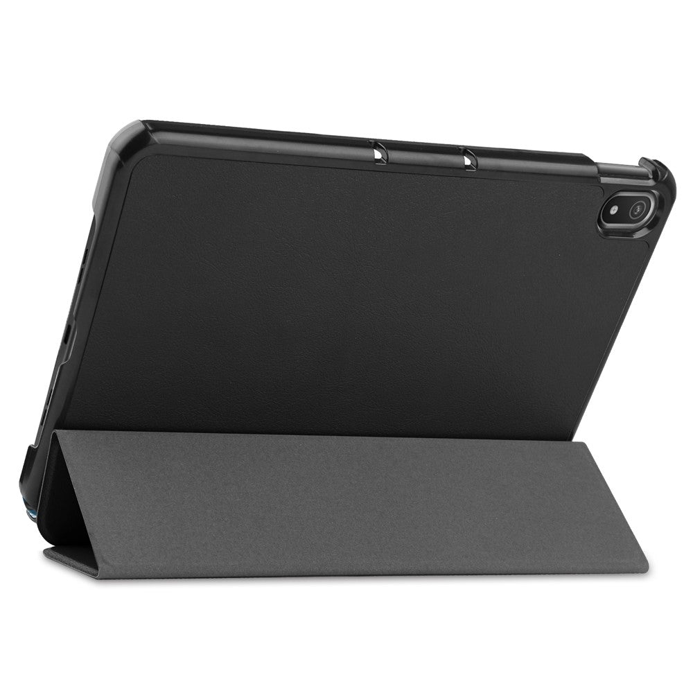 Protective Case for Nokia T20 Trifold Stand PU Leather + PC Tablet Cover Shell with Auto Wake / Sleep