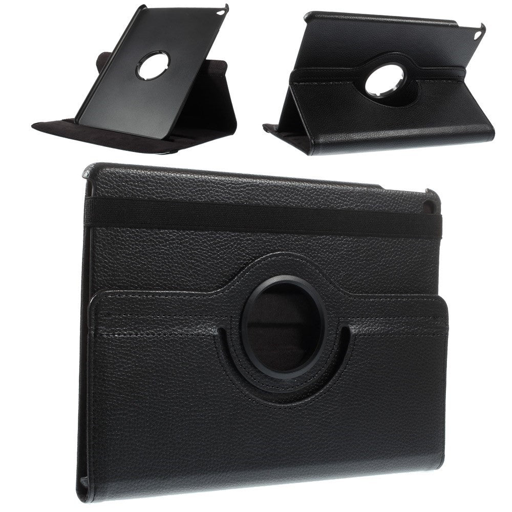Litchi Grain Leather Case 360 Degree Rotary Stand Multi-Color Elastic Strap Closure for iPad Air 2