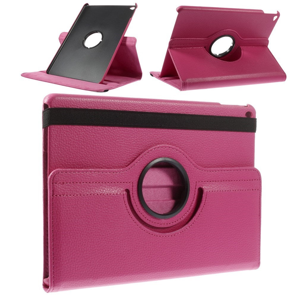 Litchi Grain Leather Case 360 Degree Rotary Stand Multi-Color Elastic Strap Closure for iPad Air 2
