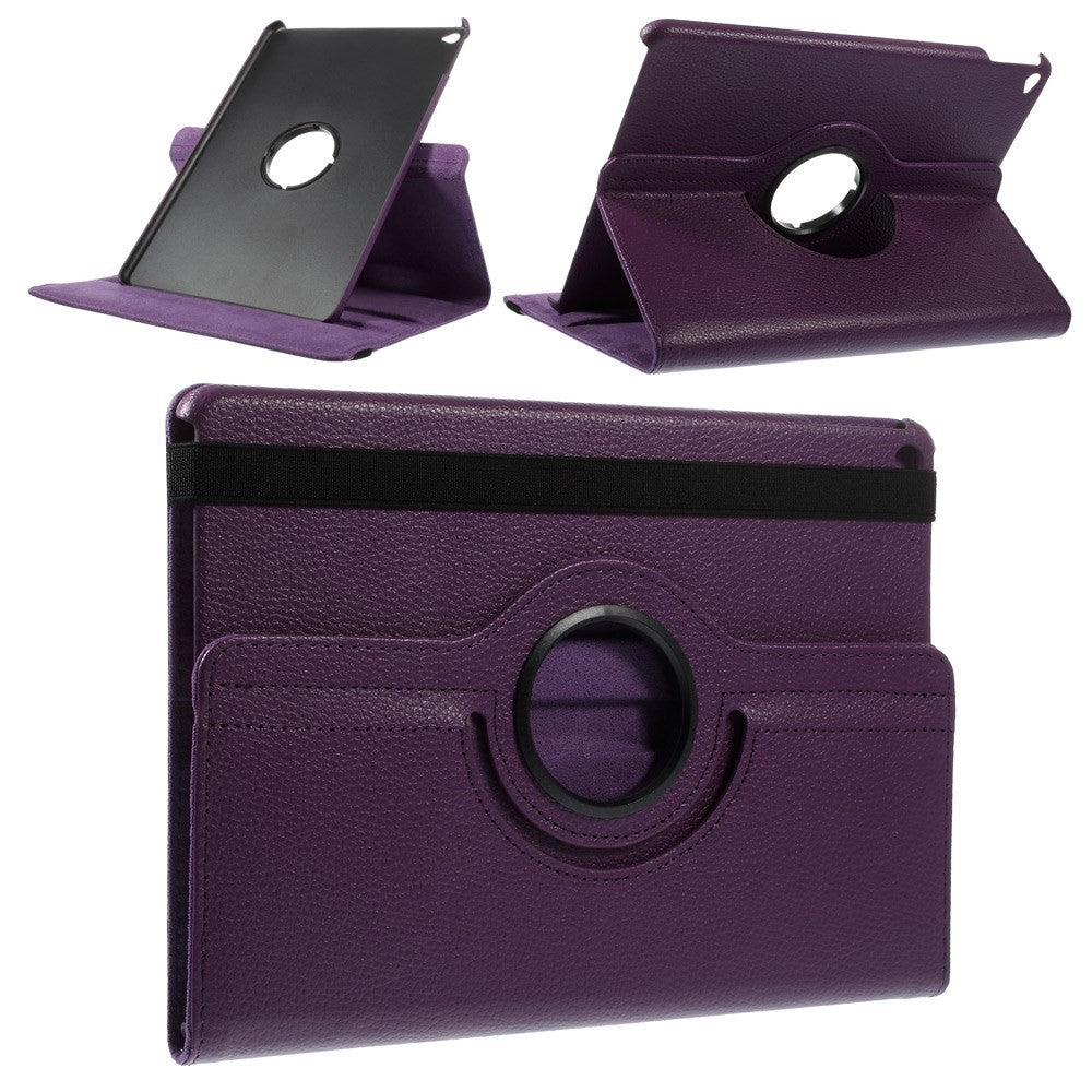 Litchi Grain Leather Case 360 Degree Rotary Stand Multi-Color Elastic Strap Closure for iPad Air 2