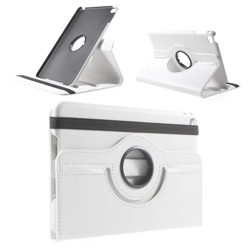 For iPad mini 4 Lychee 360-Rotation Stand Leather Protective Case