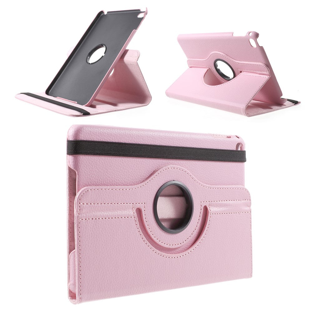 For iPad mini 4 Lychee 360-Rotation Stand Leather Protective Case