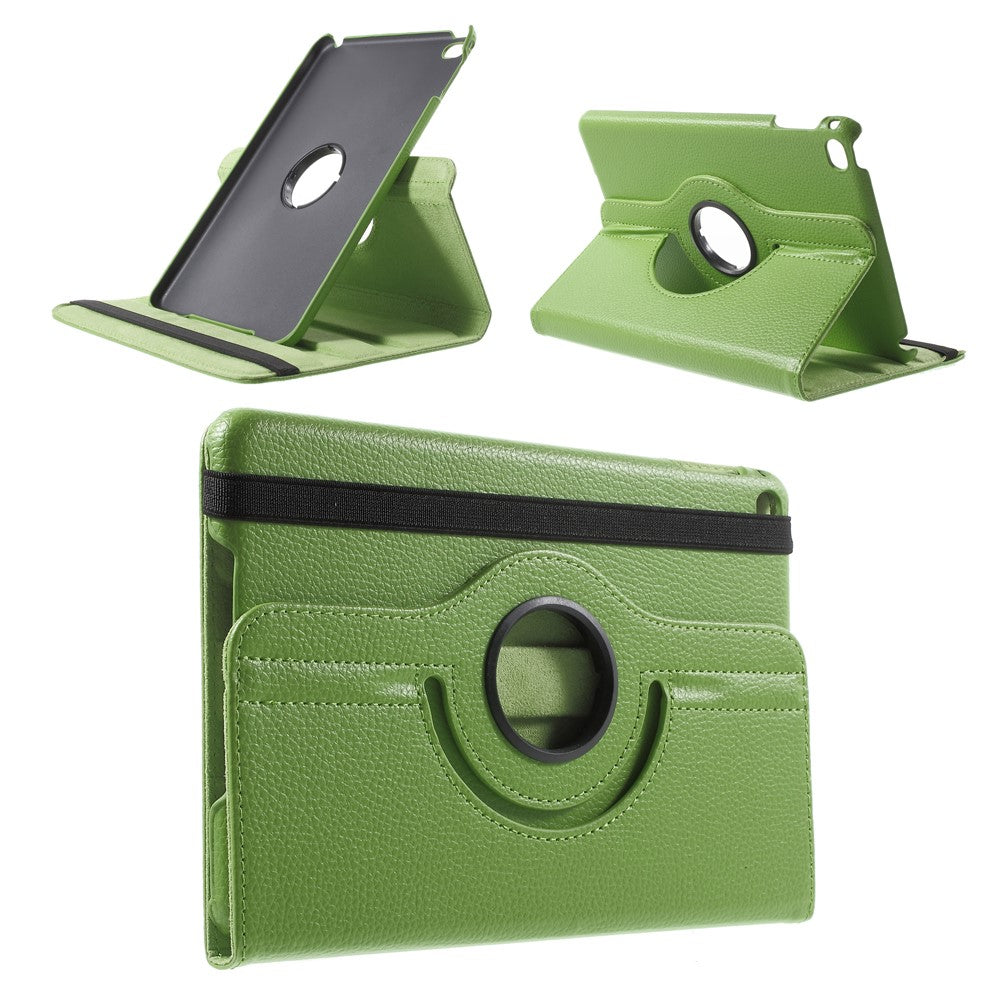 For iPad mini 4 Lychee 360-Rotation Stand Leather Protective Case
