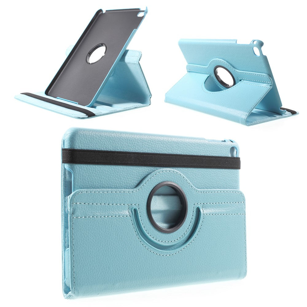 For iPad mini 4 Lychee 360-Rotation Stand Leather Protective Case