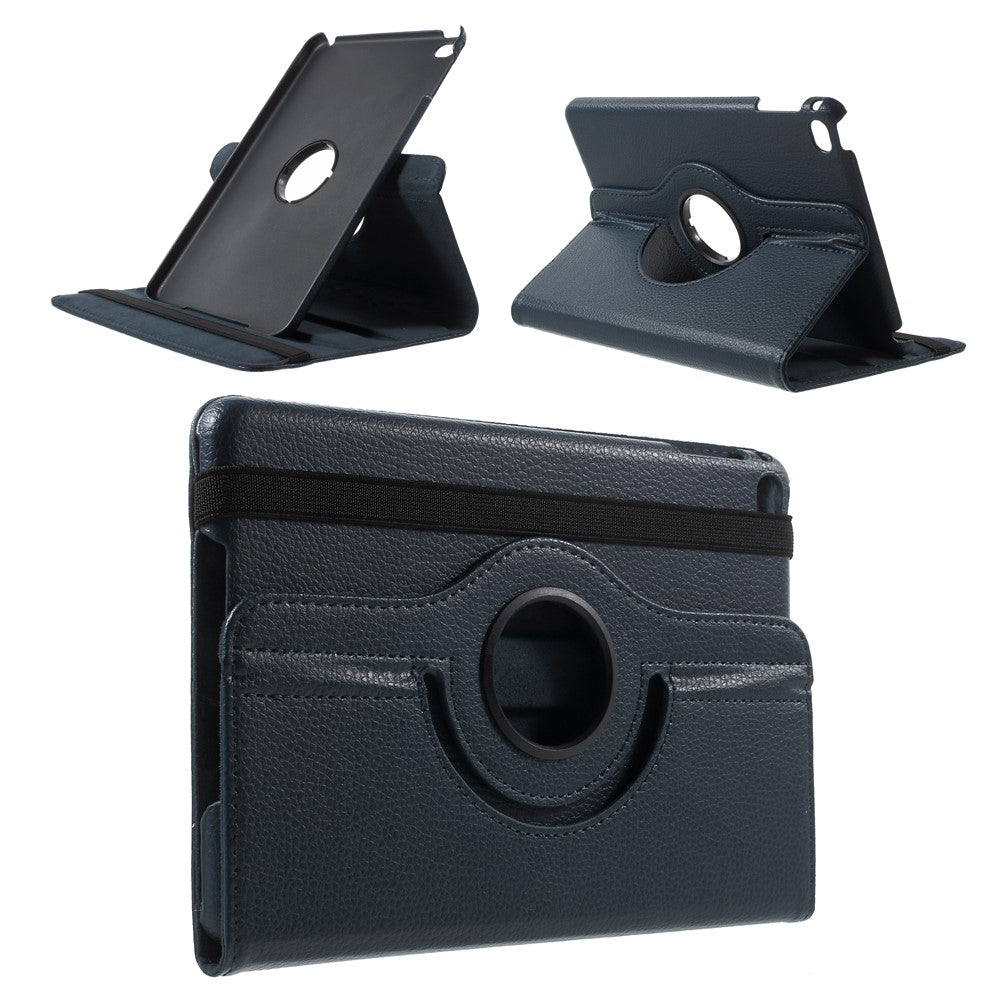 For iPad mini 4 Lychee 360-Rotation Stand Leather Protective Case