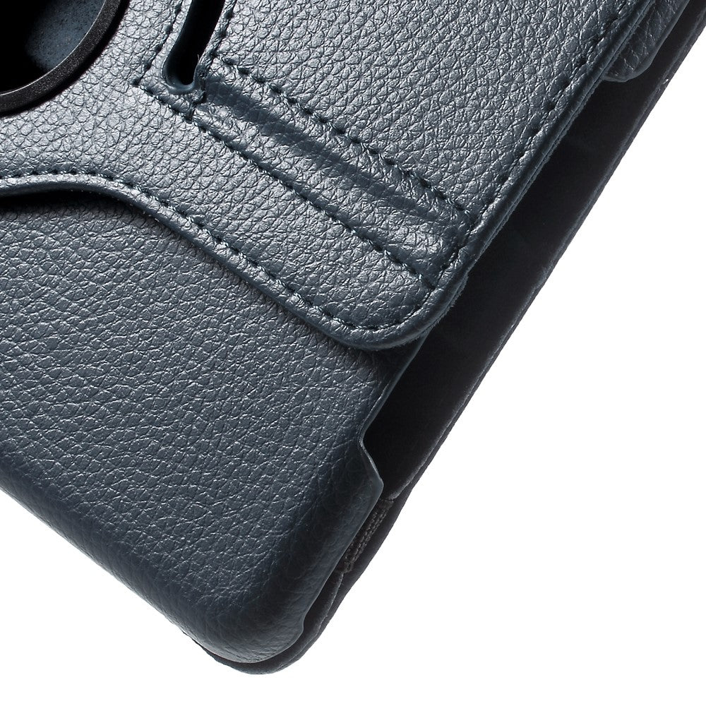 For iPad mini 4 Lychee 360-Rotation Stand Leather Protective Case