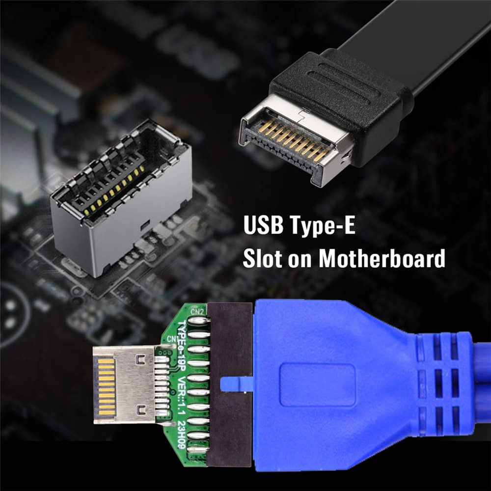UC-141-TC004 Type-E IDC Socket USB 3.1 Front Panel Header to USB 3.0 20Pin Header Extension Adapter for Desktop Motherboard
