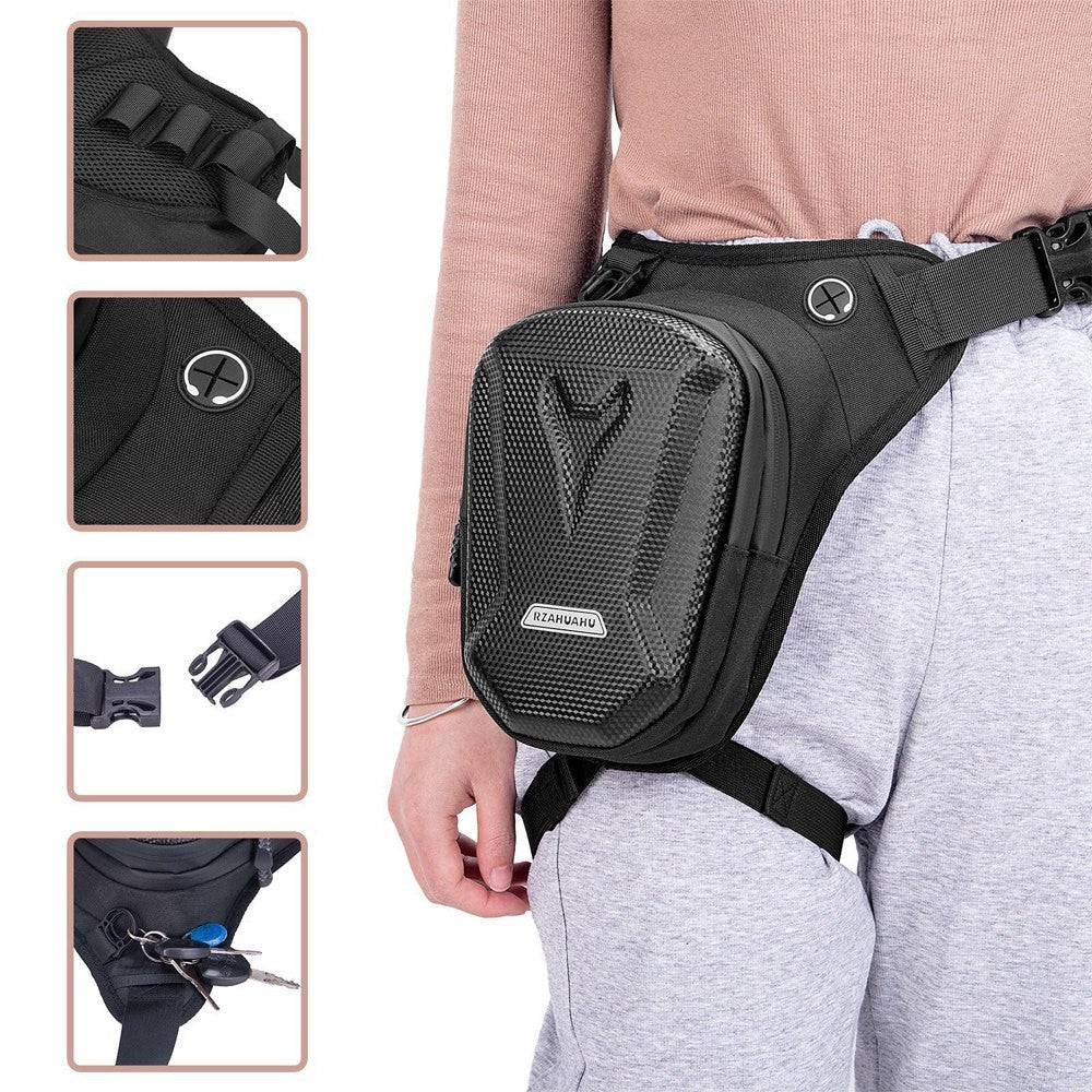 RZAHUAHU Hard Shell Waterproof Motorcycle Riding Cycling Leg Bag Phone Tools Storage Messenger Bag