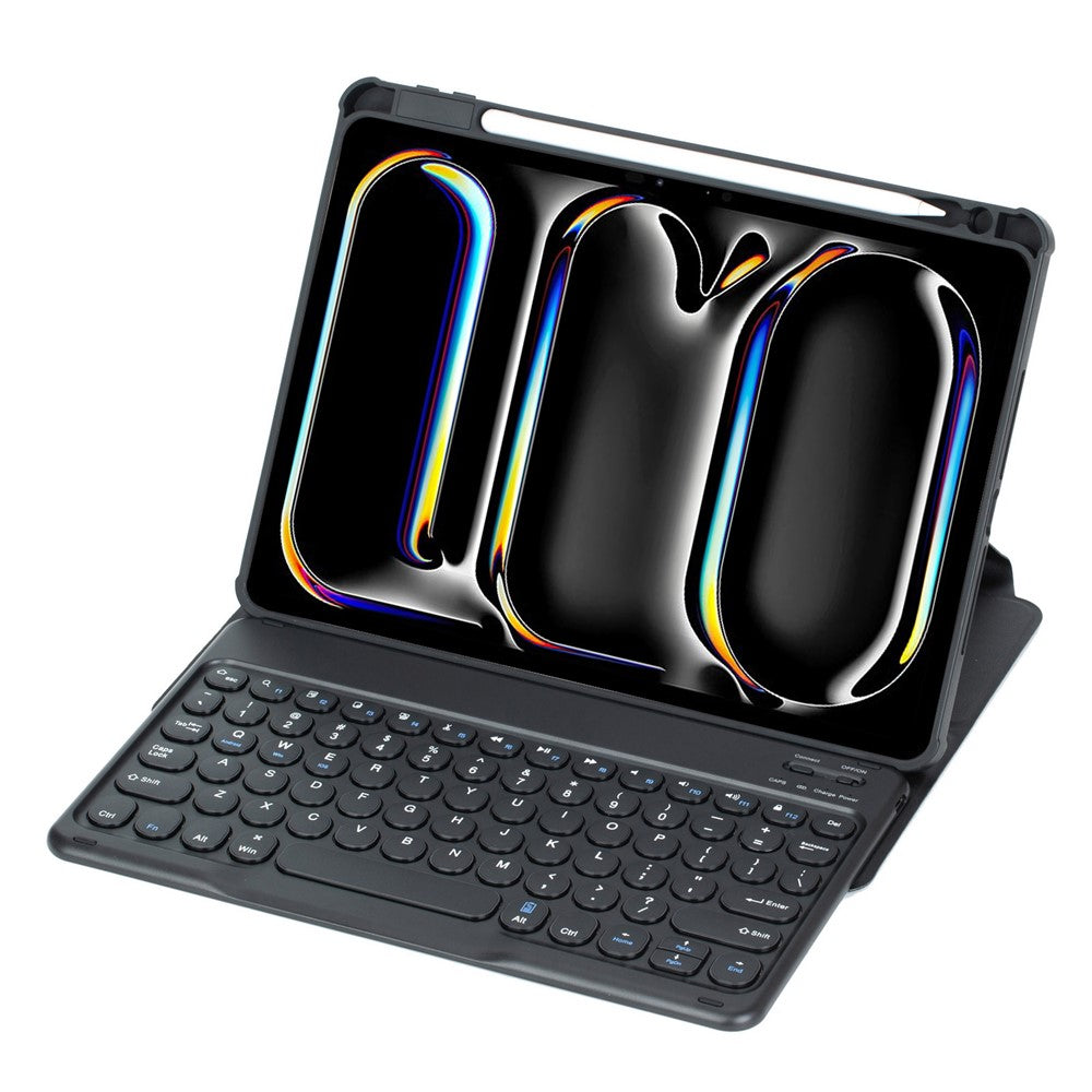 YL13 For iPad Pro 11 (2024) PU+Acrylic Rotary Stand Tablet Cover with Round Key Keyboard