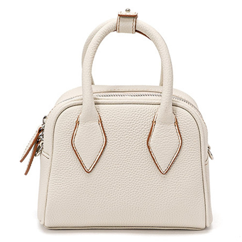 JY9061 Size S Genuine Cowhide Leather Crossbody Bag Splicing Color Daypack Women's Small Handbag