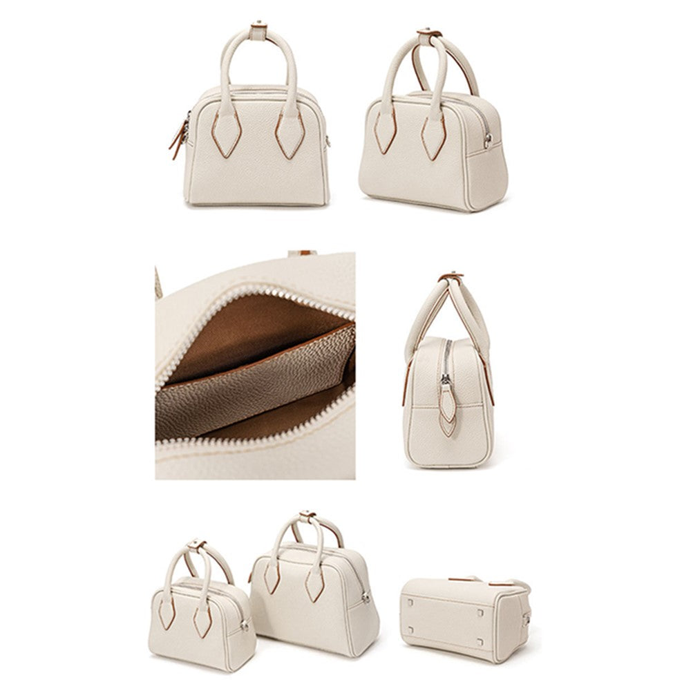 JY9061 Size S Genuine Cowhide Leather Crossbody Bag Splicing Color Daypack Women's Small Handbag