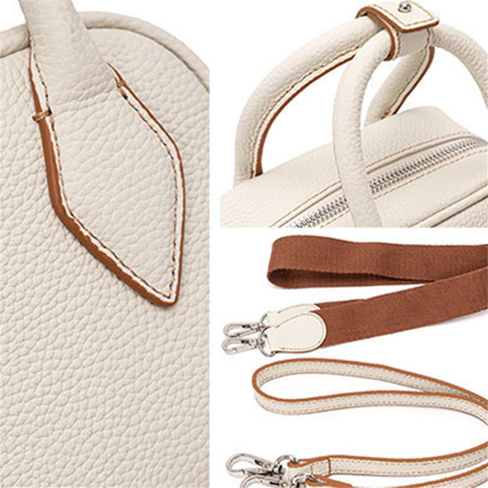 JY9061 Size S Genuine Cowhide Leather Crossbody Bag Splicing Color Daypack Women's Small Handbag