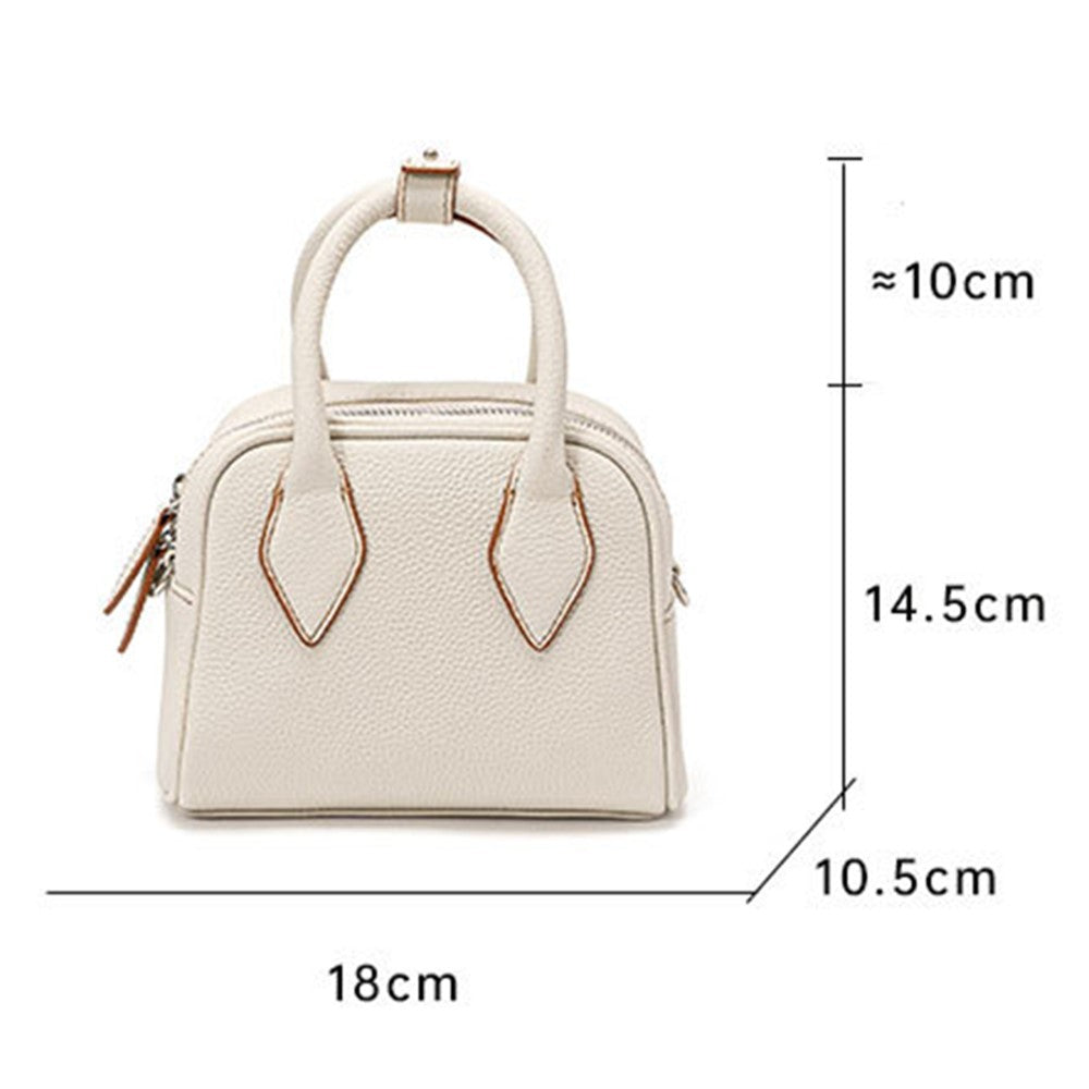 JY9061 Size S Genuine Cowhide Leather Crossbody Bag Splicing Color Daypack Women's Small Handbag