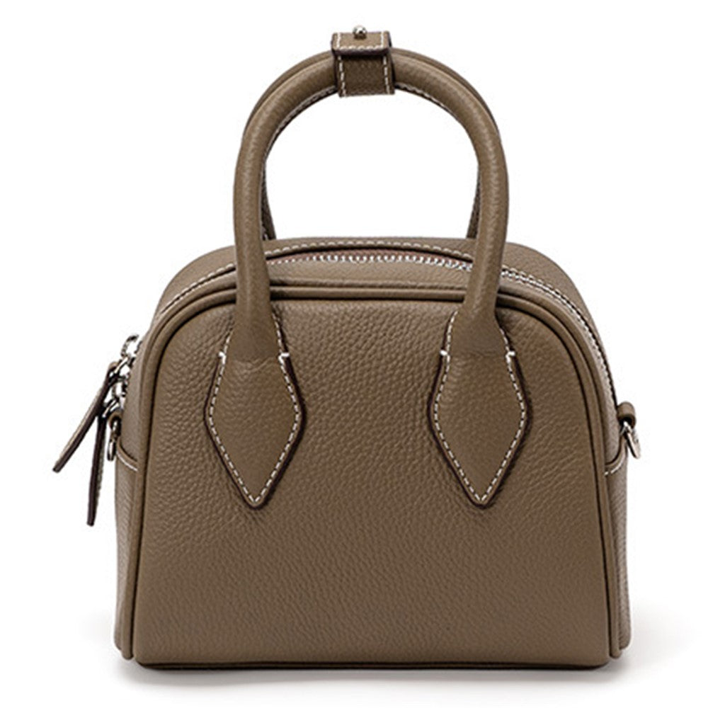 JY9061 Size S Genuine Cowhide Leather Crossbody Bag Splicing Color Daypack Women's Small Handbag