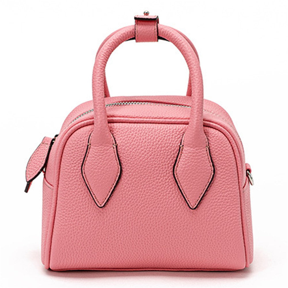 JY9061 Size S Genuine Cowhide Leather Crossbody Bag Splicing Color Daypack Women's Small Handbag