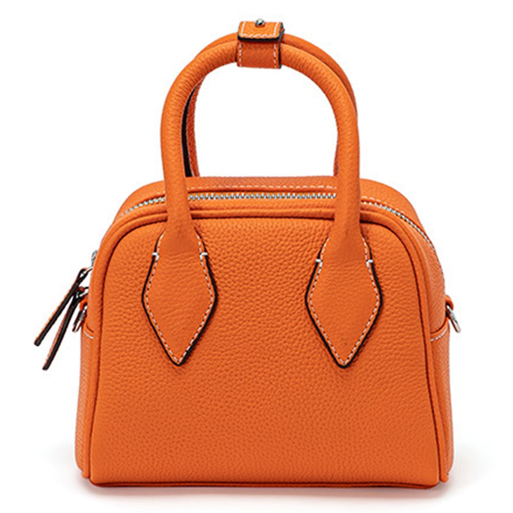JY9061 Size S Genuine Cowhide Leather Crossbody Bag Splicing Color Daypack Women's Small Handbag