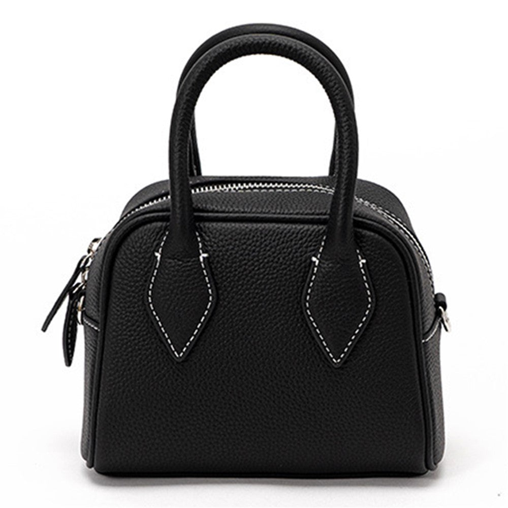 JY9061 Size S Genuine Cowhide Leather Crossbody Bag Splicing Color Daypack Women's Small Handbag