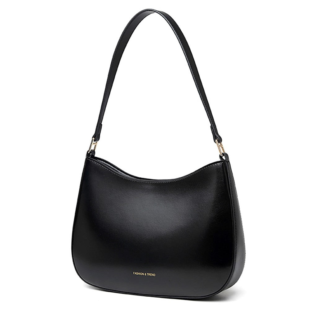 CKZC2235 Simple Style Underarm Bag Women PU+Cowhide Leather Handbag Tote Bag with Shoulder Strap
