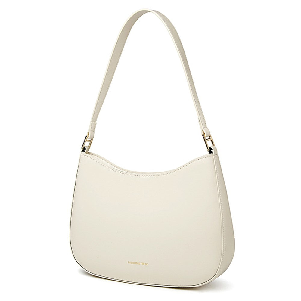 CKZC2235 Simple Style Underarm Bag Women PU+Cowhide Leather Handbag Tote Bag with Shoulder Strap
